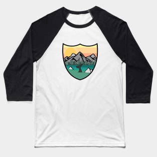 Alaska Cruise Mountain Scenery Whale and Icebergs Baseball T-Shirt